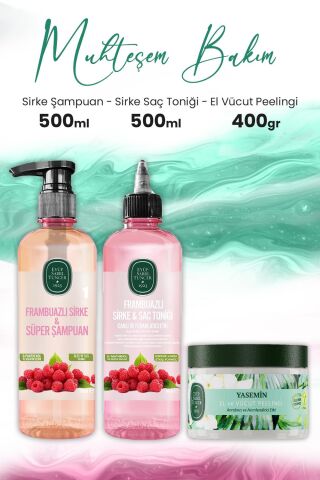 Eyüp Sabri Tuncer El Vücut Peelingi Yasemin 400 gr,Süper Şampuan 500 ml ve Saç Toniği 500 ml