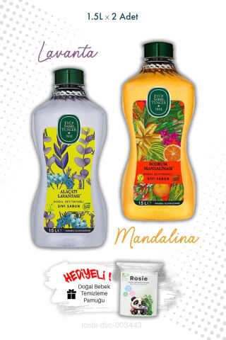 Sıvı Sabun Alaçatı Lavantası ve Bodrum Mandalinası 1.5L ve ROSIE