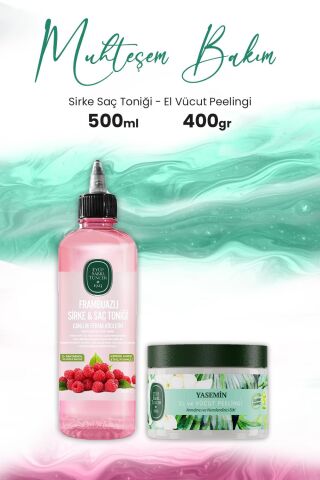 Eyüp Sabri Tuncer El Vücut Peelingi Yasemin 400 gr ve Frambuazlı Sirke Saç Toniği 500 ml