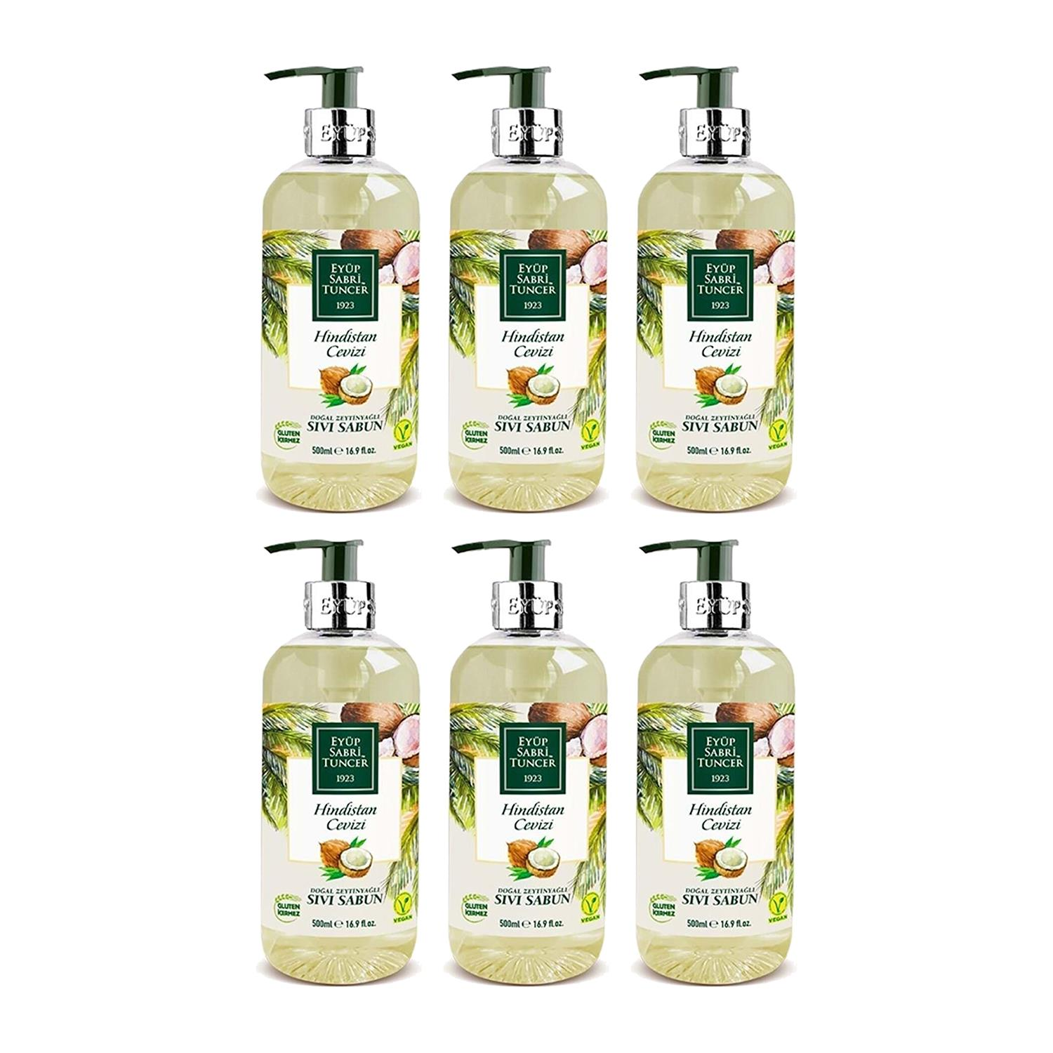 Eyüp Sabri Tuncer Hindistan Cevizi Doğal Zeytinyağlı Sıvı Sabun 500 ml X 6 Adet