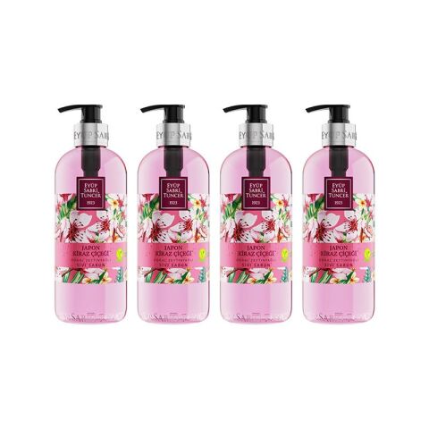 Eyüp Sabri Tuncer Japon Kiraz Çiçeği Doğal Zeytinyağlı Sıvı Sabun 500 ml - 4 Adet