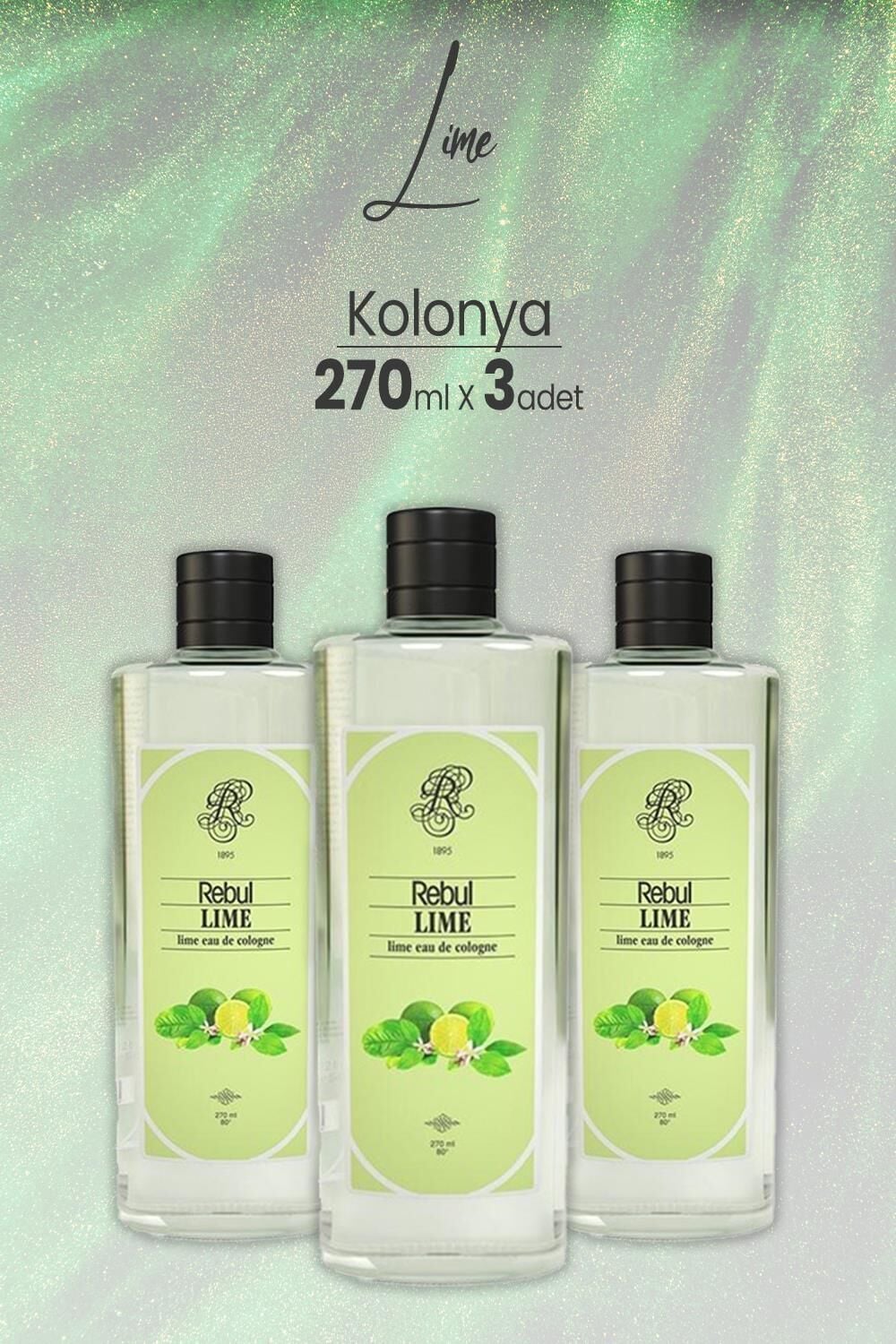 Rebul Lime Kolonya 270 ml x 3 Adet