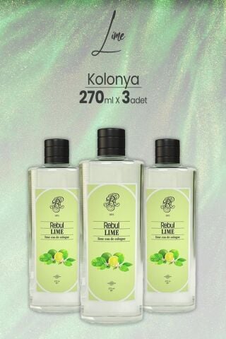 Rebul Lime Kolonya 270 ml x 3 Adet