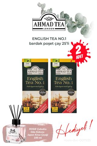 25'li Bardak Poşet Çay 2 paket English Tea No.1 ve Oda Kokusu
