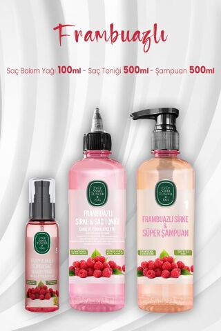 Eyüp Sabri Tuncer Frambuazlı Saç Yağı 100 ml, Şampuan 500 ml ve Toniği 500 ml