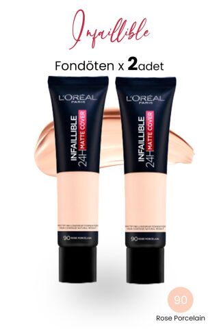 Loreal Paris Infaillible 24H Matte Cover Fondöten Rose Porcelain 90 x 2 Adet