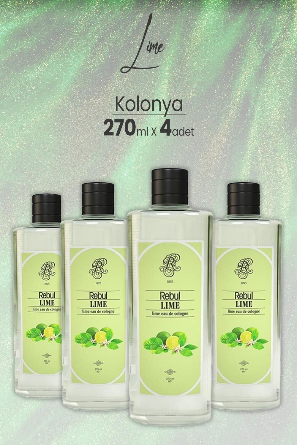 Rebul Lime Kolonya 270 ml x 4 Adet