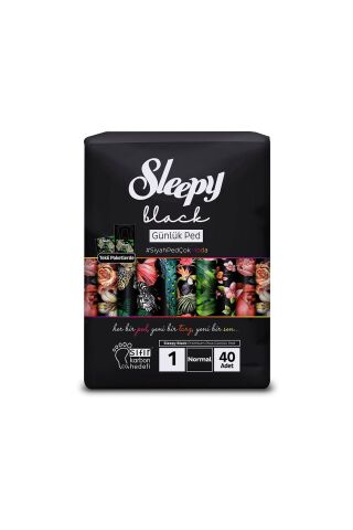 Sleepy Günlük Ped Black normal 40'lı