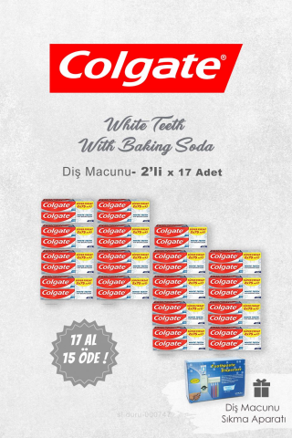 Colgate Baking Soda 2'li 17 AL 15 ÖDE 75 ml ve Pratik Diş Macunu Sıkma Aparatı