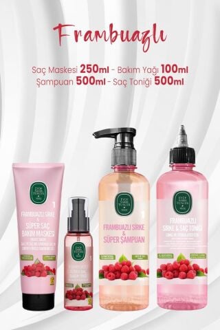 Eyüp Sabri Tuncer Frambuazlı Saç Maskesi 250 Ml, Saç Yağı 100 Ml, Şampuan 500 ml Ve Toniği 500 ml