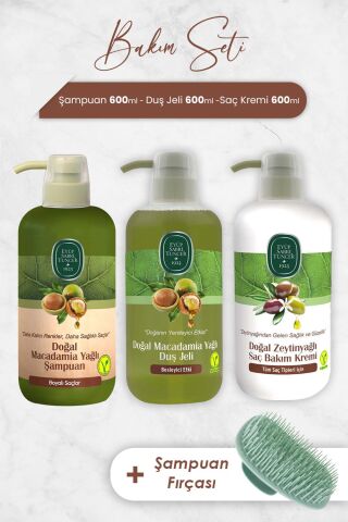 Eyüp Sabri Tuncer Macadamia Şampuan, Duş Jeli, Saç Kremi ve Şampuan Fırçası