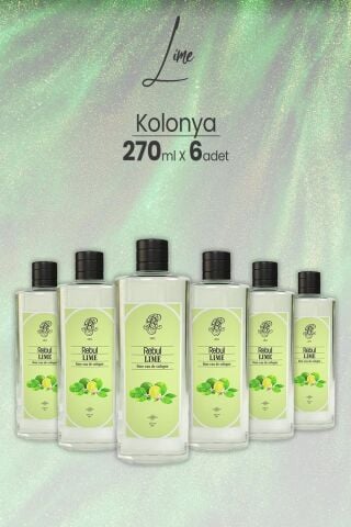 Rebul Lime Kolonya 270 ml x 6 Adet