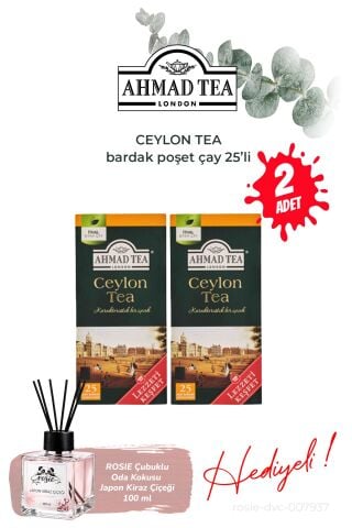 Ceylon Tea 25'li Bardak Poşet Çay 2 paket ve Oda Kokusu