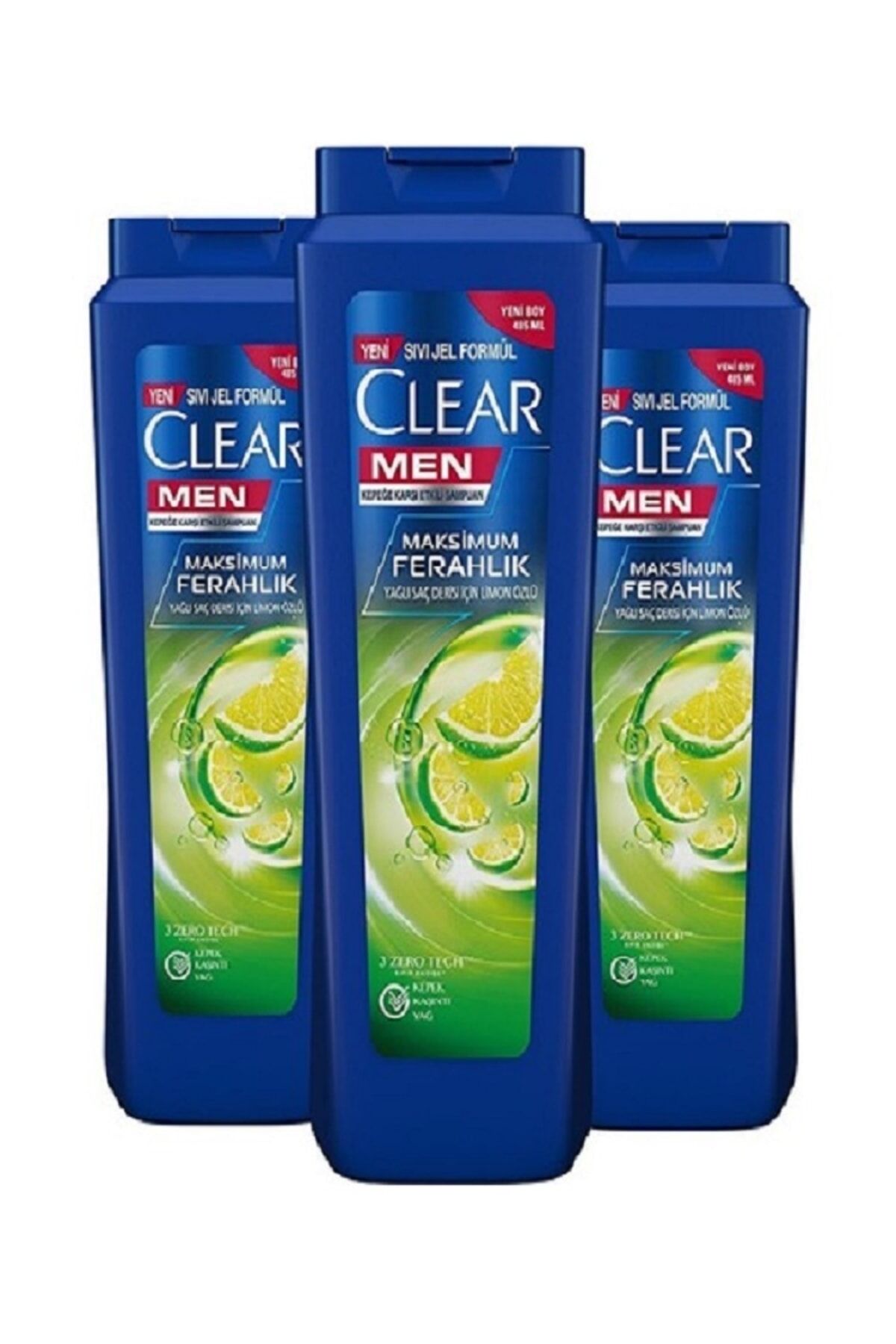 Clear Men Kepeğe Karşı Etkili Şampuan Maksimum Ferahlık Limon Özlü 485 ML x 3