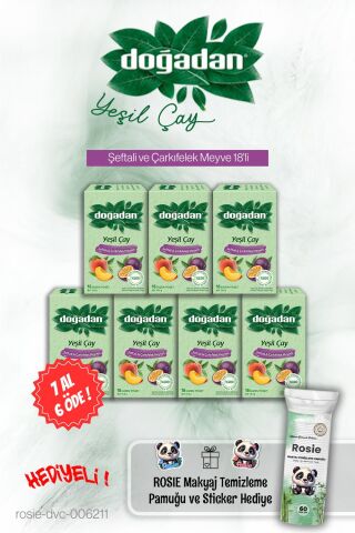Doğadan Yeşil Çay 7 AL 6 ÖDE Şeftali ve Çarkıfelek 18'li ve Rosie