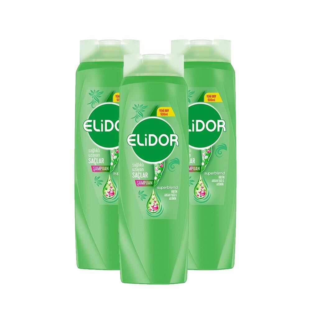 Elidor Superblend Saç Bakım Şampuanı Sağlıklı Uzayan Saçlar Biotin x 3