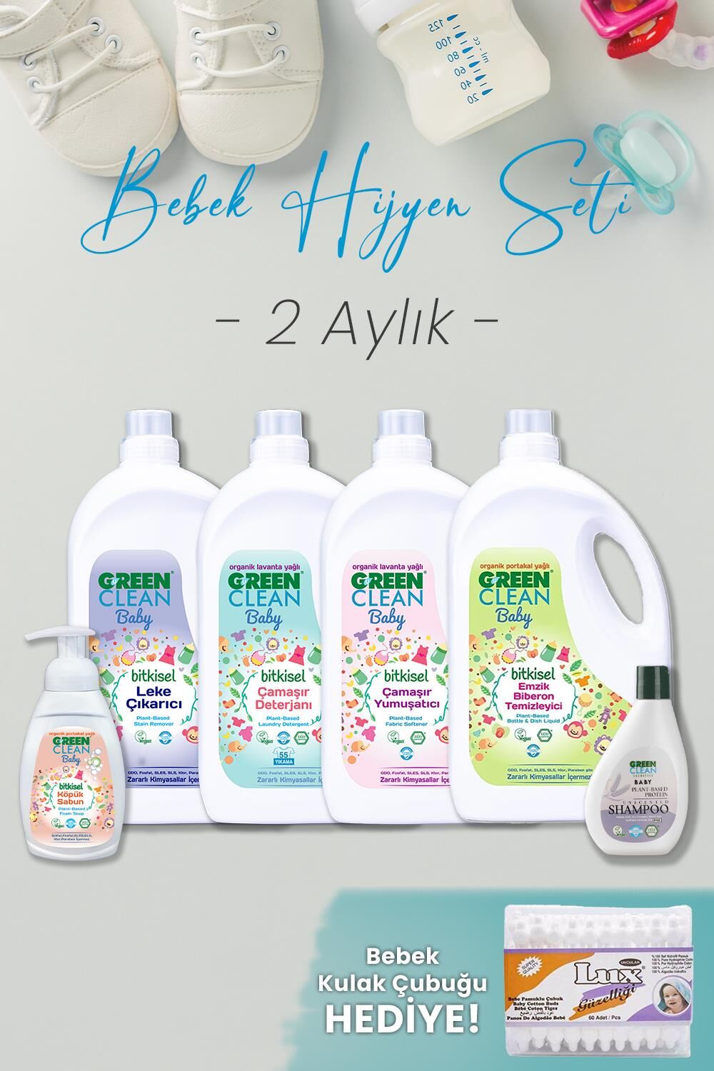 Green Clean Bebek Hijyen Seti 2 Aylık Hediyeli