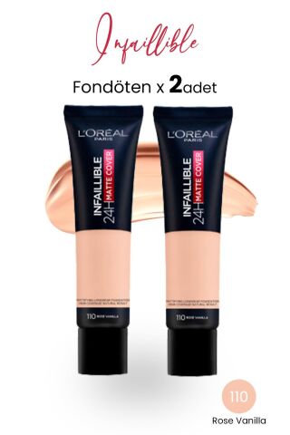 Loreal Paris Infaillible 24H Matte Cover Fondöten Rose Vanilla 110 x 2 Adet
