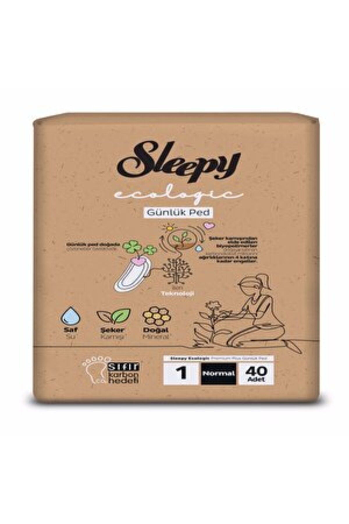 Sleepy ( 5 ADET ) Ecologic Günlük (Boy 1) Normal Ped 40'lı