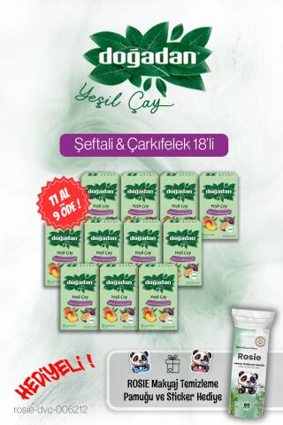 Doğadan 18'li Yeşil Çay 11 AL 9 ÖDE Şeftali ve Çarkıfelek ve Rosie