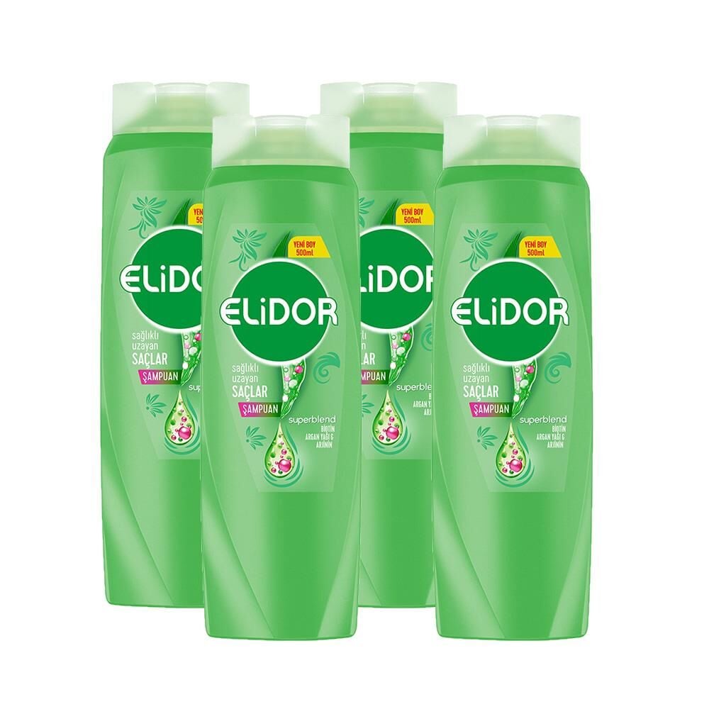 Elidor Superblend Saç Bakım Şampuanı Sağlıklı Uzayan Saçlar Biotin x 4