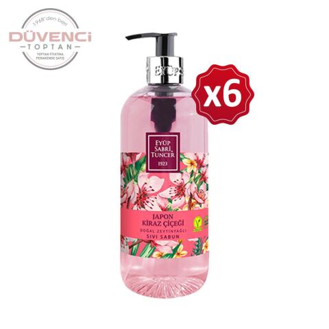 Eyüp Sabri Tuncer Doğal Zeytinyağlı Sıvı Sabun Japon Kiraz Çiçeği 500 ml x 6 Adet