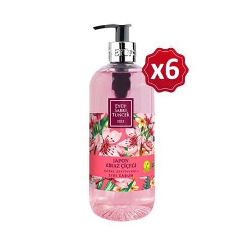 Eyüp Sabri Tuncer Doğal Zeytinyağlı Sıvı Sabun Japon Kiraz Çiçeği 500 ml x 6 Adet