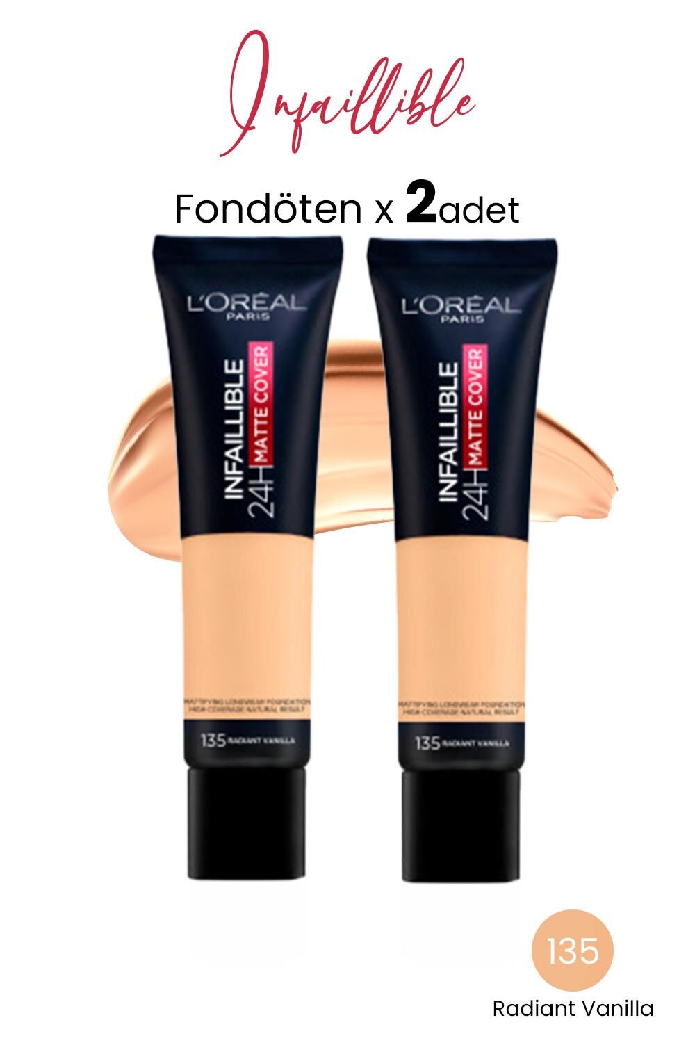 Loreal Paris Infaillible 24H Matte Cover Fondöten Radiant Vanilla 135 x 2 Adet