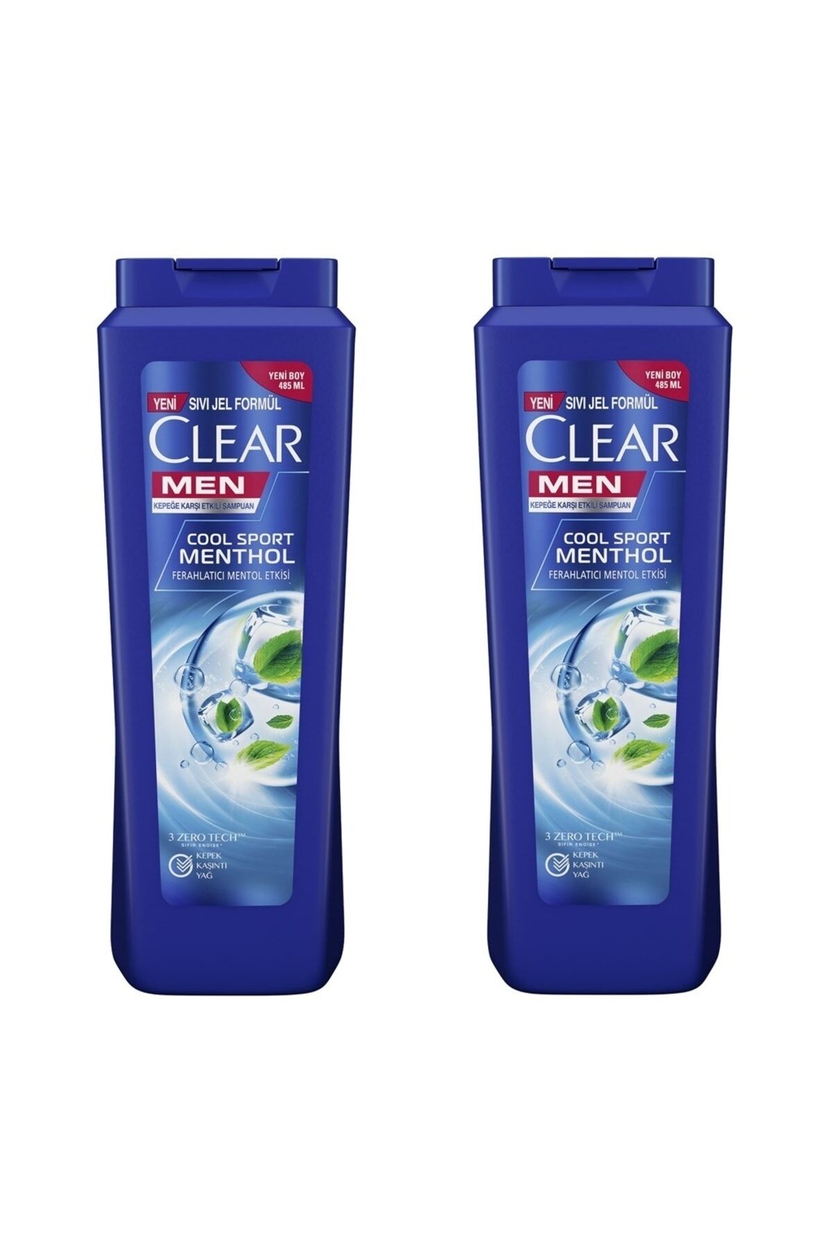 Clear Men Kepeğe Karşı Etkili Şampuan Ferahlatıcı Mentol Etkisi 485 ML x 2