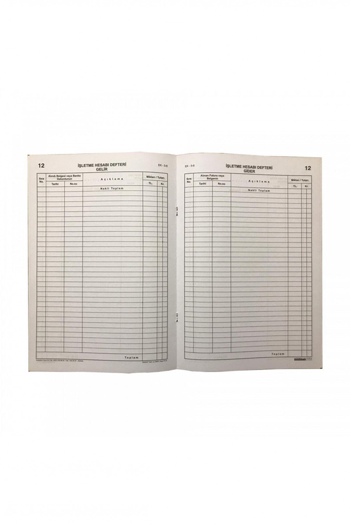 İşletme Hesabı Gelir-gider Defteri A4 Kalın Kapak