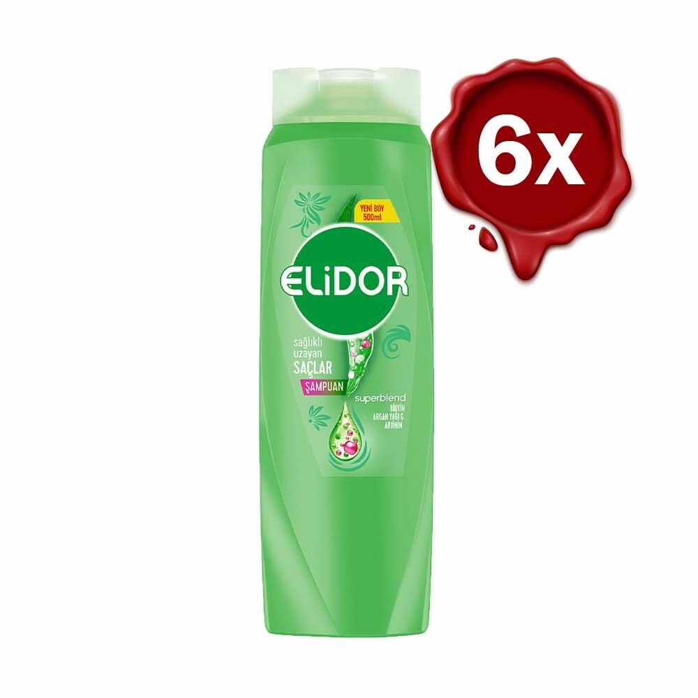 Elidor Superblend Saç Bakım Şampuanı Sağlıklı Uzayan Saçlar Biotin x 6