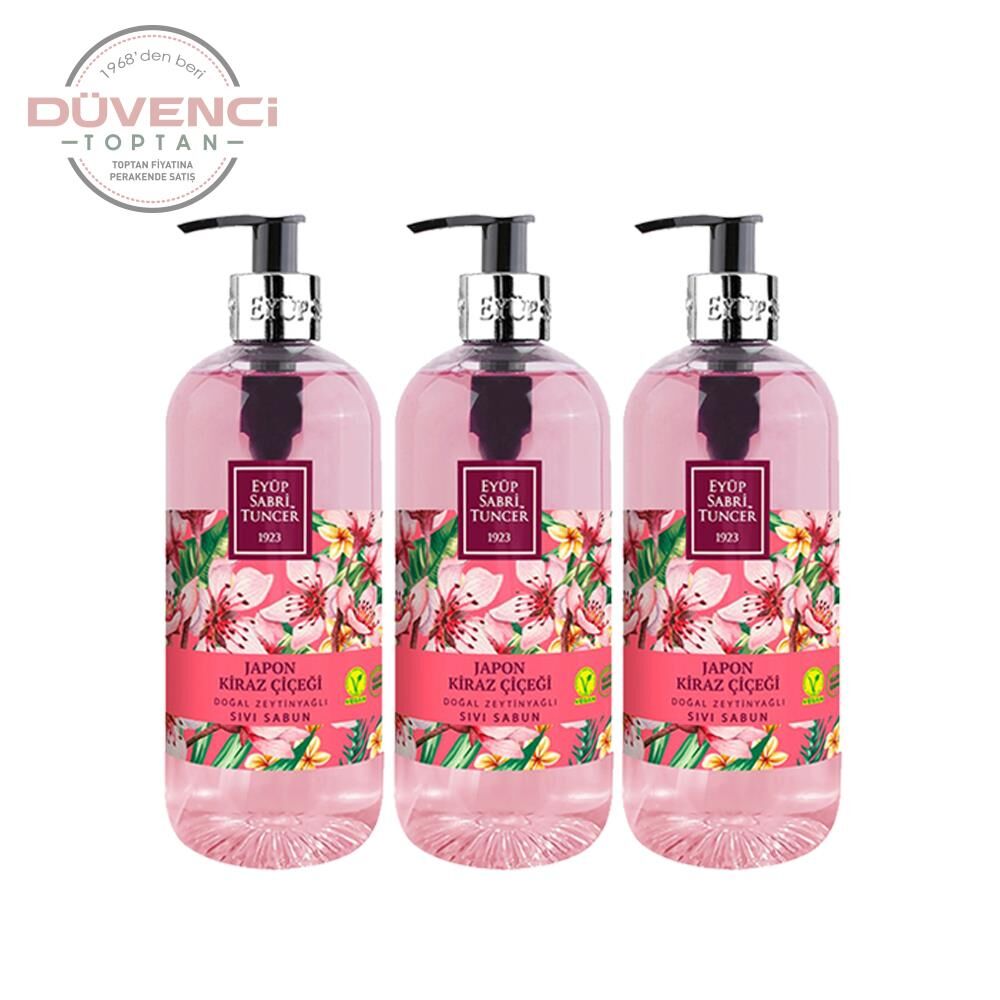 Eyüp Sabri Tuncer Doğal Zeytinyağlı Sıvı Sabun Japon Kiraz Çiçeği 500 ml x 3 Adet