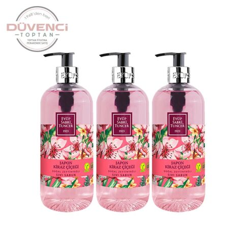 Eyüp Sabri Tuncer Doğal Zeytinyağlı Sıvı Sabun Japon Kiraz Çiçeği 500 ml x 3 Adet