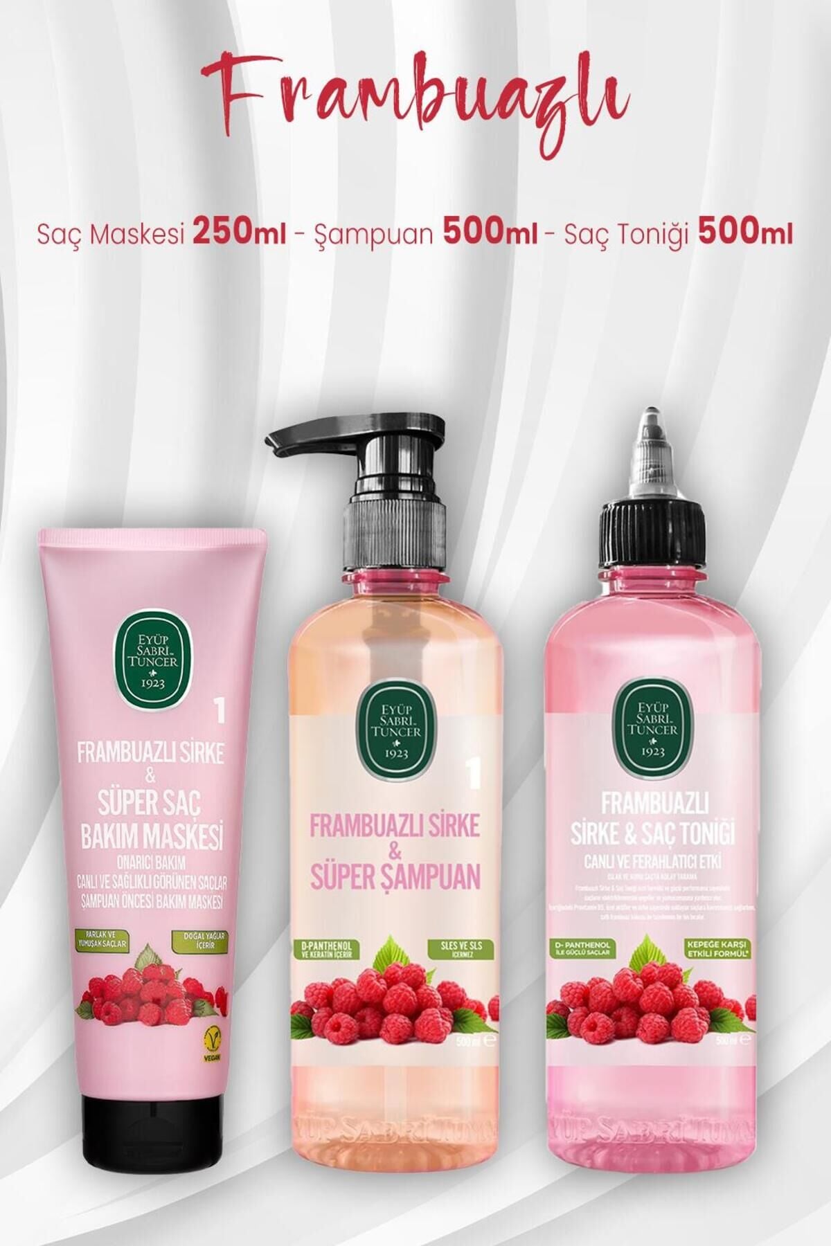 Eyüp Sabri Tuncer Frambuazlı Saç Bakım Maskesi 250 Ml, Şampuan 500 ml Ve Toniği 500 ml