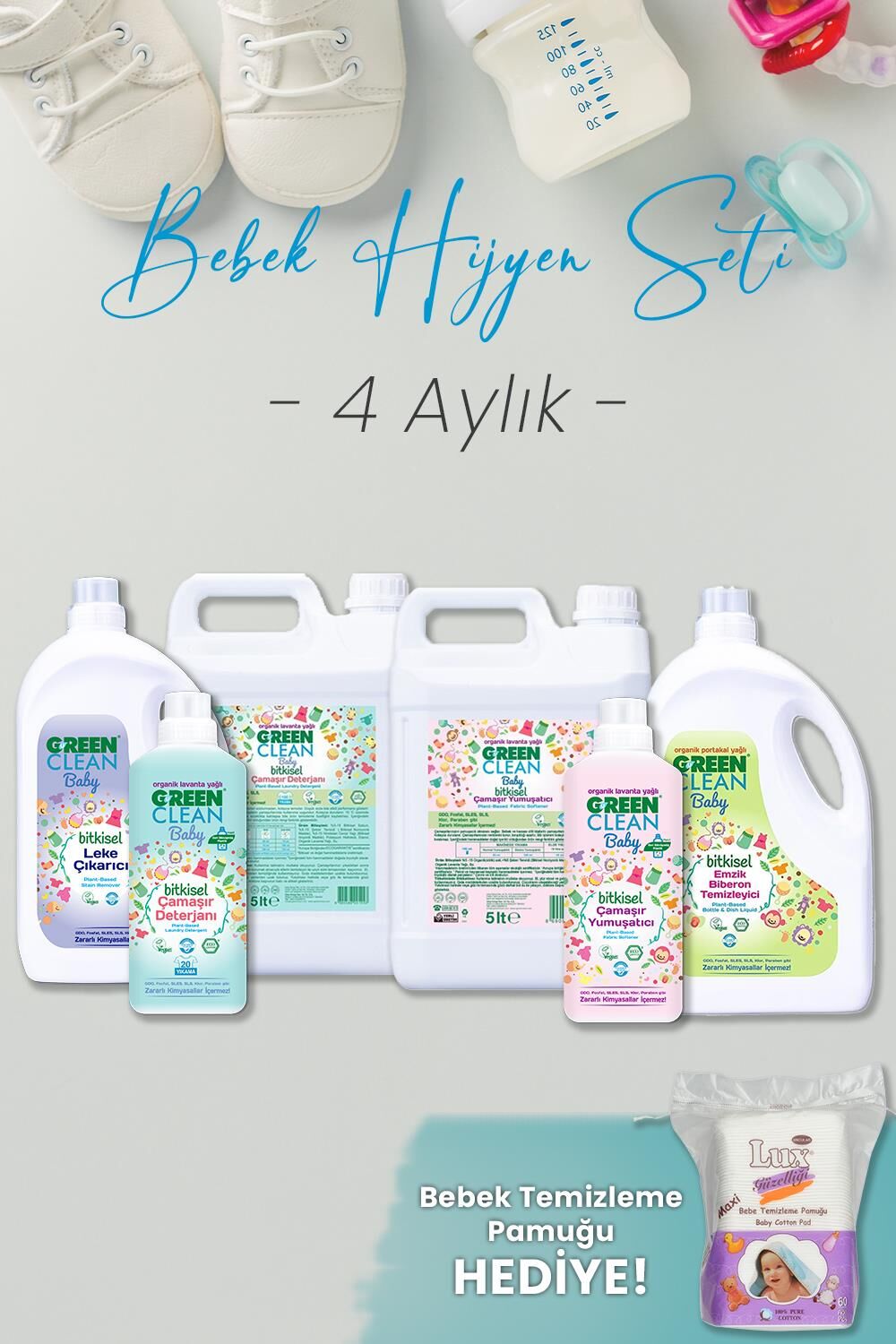 Green Clean Bebek Hijyen Seti 4 Aylık Hediyeli
