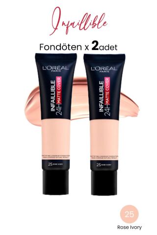 Loreal Paris Infaillible 24H Matte Cover Fondöten Rose Ivory 25 x 2 Adet