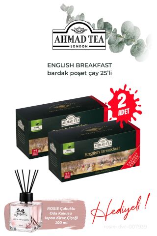 English Breakfast 25'li Bardak Poşet Çay 2 paket ve Oda Kokusu