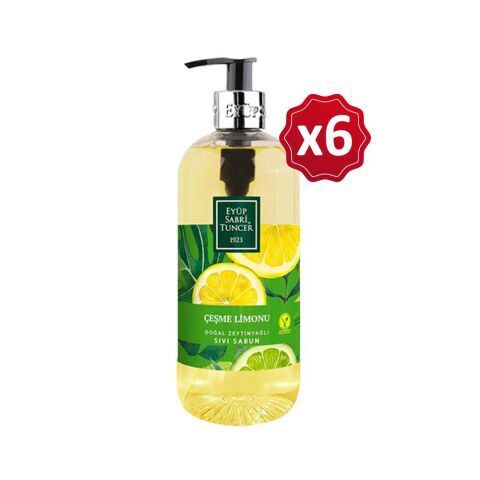 Eyüp Sabri Tuncer Doğal Zeytinyağlı Sıvı Sabun Çeşme Limonu 500 ml x 6 Adet
