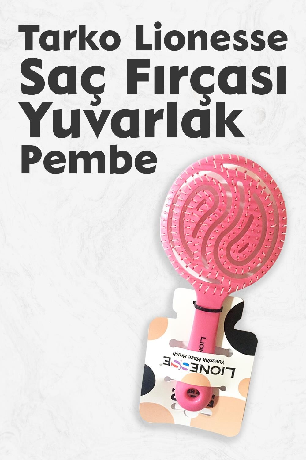 Tarko Lionesse Saç Fırçası Yuvarlak Pembe