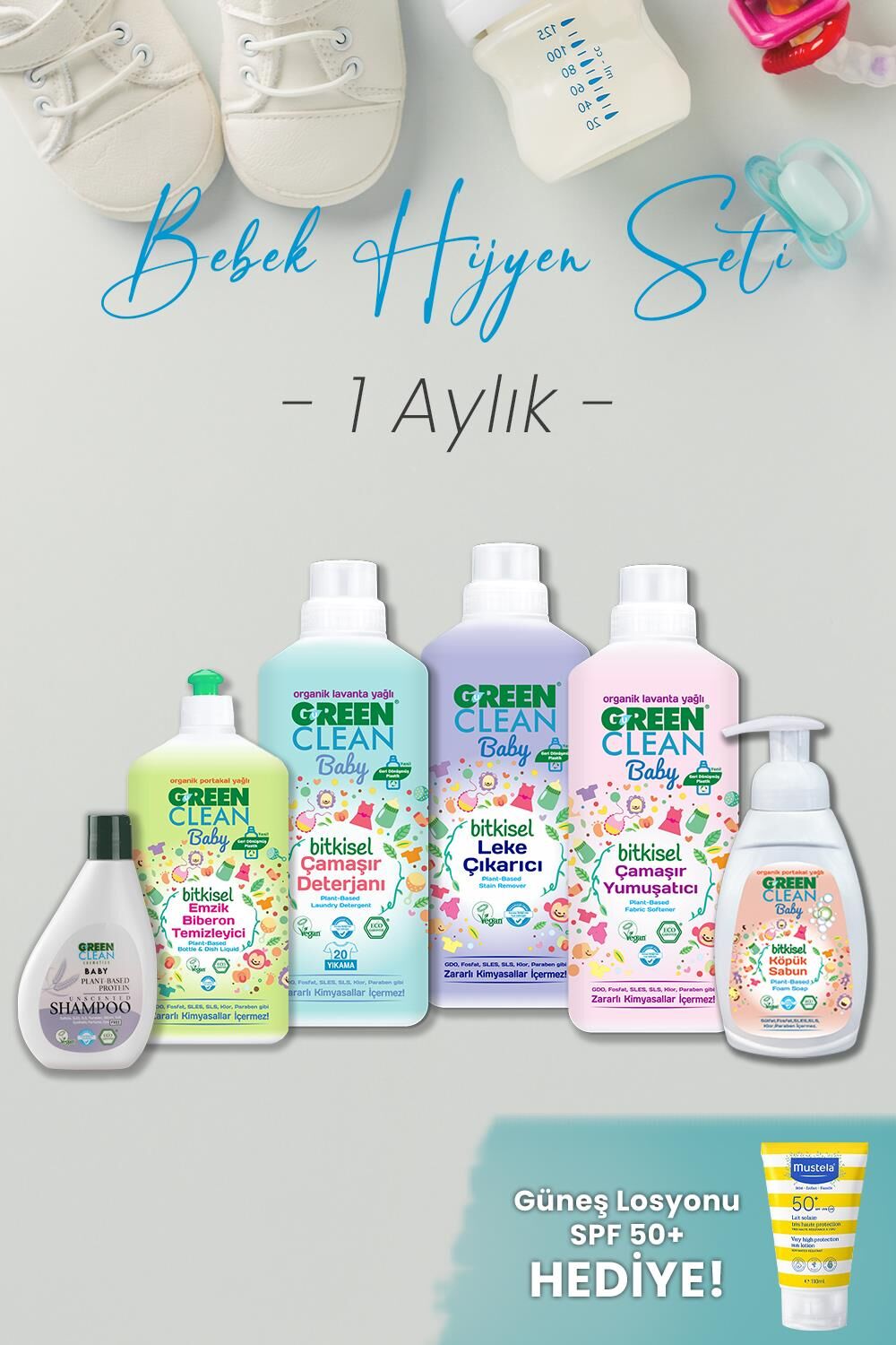 Green Clean Bebek Hijyen Seti 1 Aylık Hediyeli