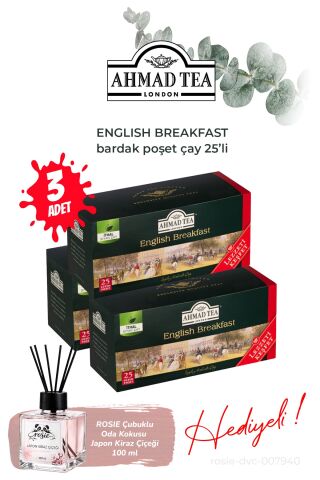 Bardak Poşet Çay 25'li English Breakfast 3 paket ve Oda Kokusu