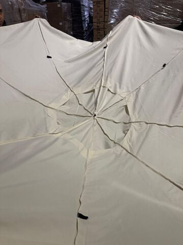 Makaralı Bahçe Şemsiyesi ile Uyumlu Krem Polyester Kumaş 300/8