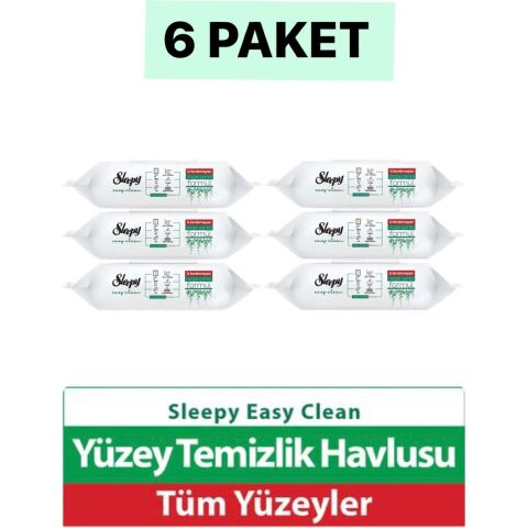 Sleepy Easy Clean Yüzey Temizlik Havlusu 100'LÜ 6 Paket