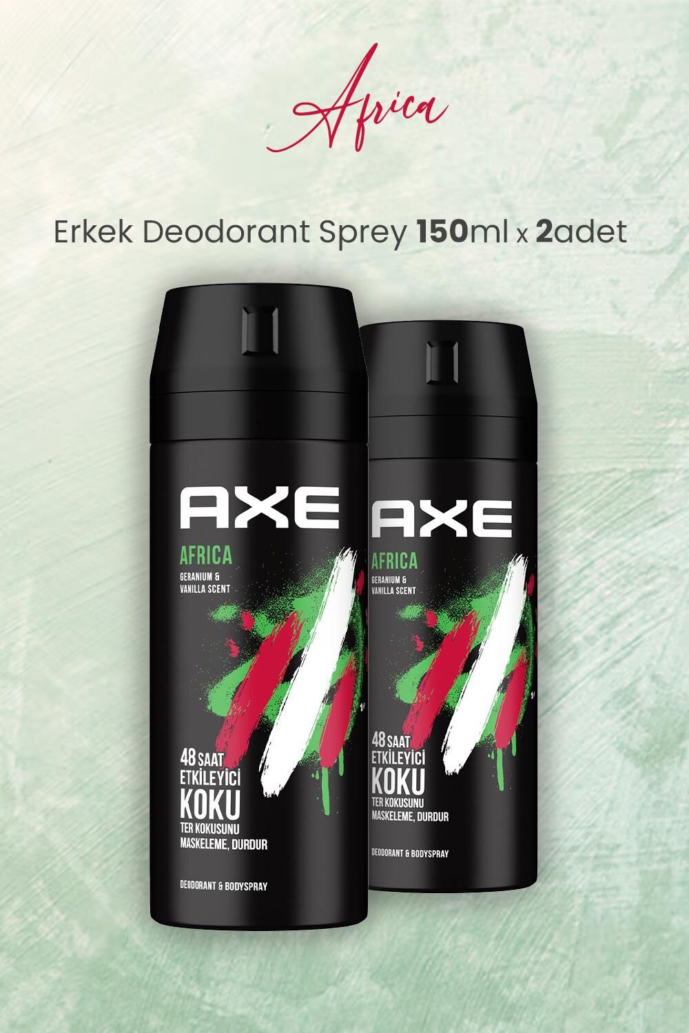 Axe Africa Erkek Deodorant Sprey 150 ml x 2 Adet