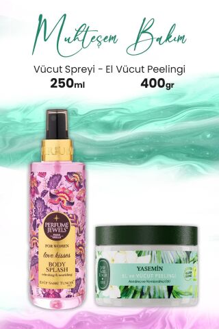 Eyüp Sabri Tuncer El ve Vücut Peelingi Yasemin 400 gr ve Body Splash Love Kisses 250 ml
