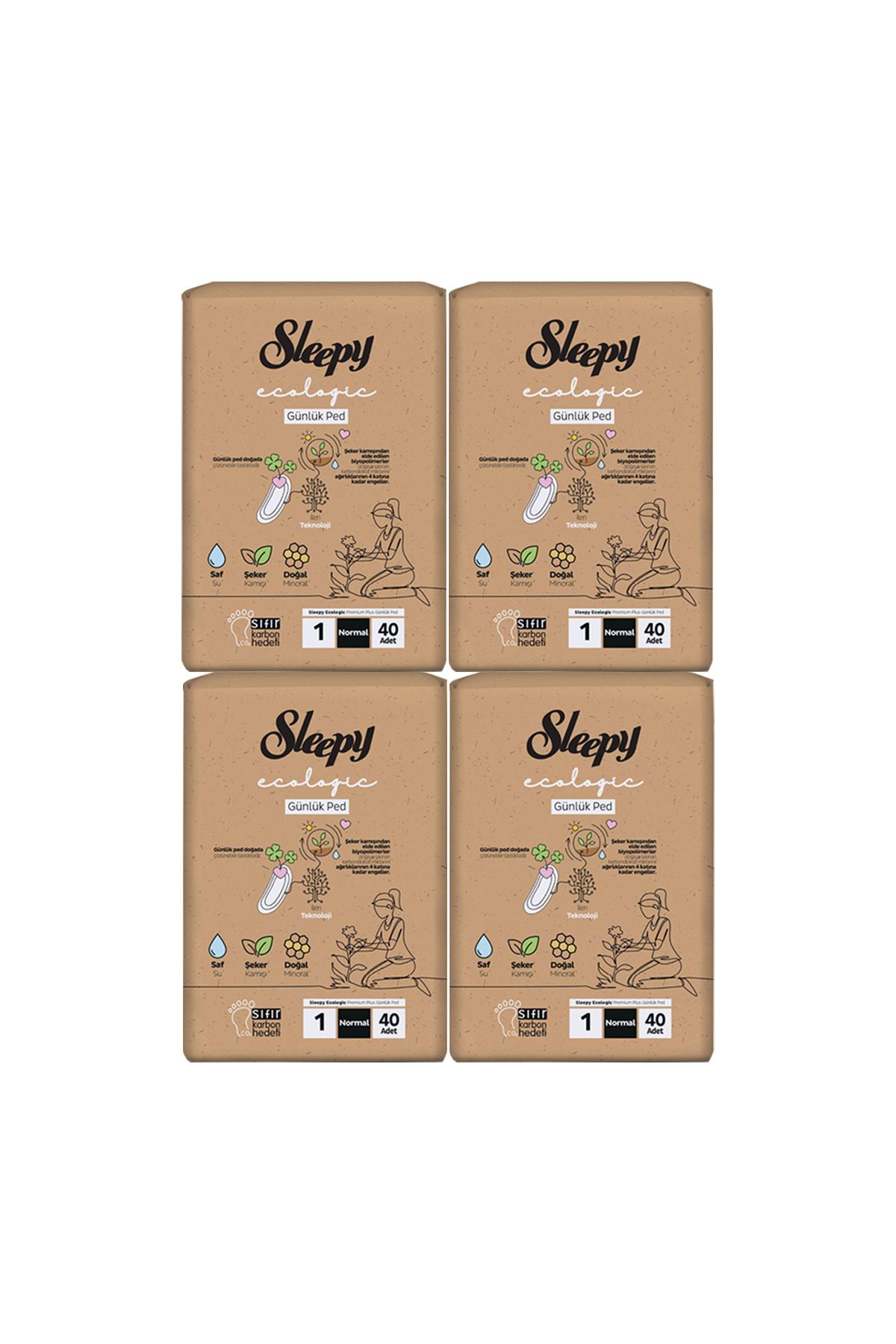 Sleepy Ecologic Premium Plus Günlük Ped Normal 40'lı (4 Paket) Ped