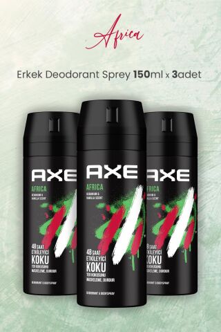 Axe Africa Erkek Deodorant Sprey 150 ml x 3 Adet