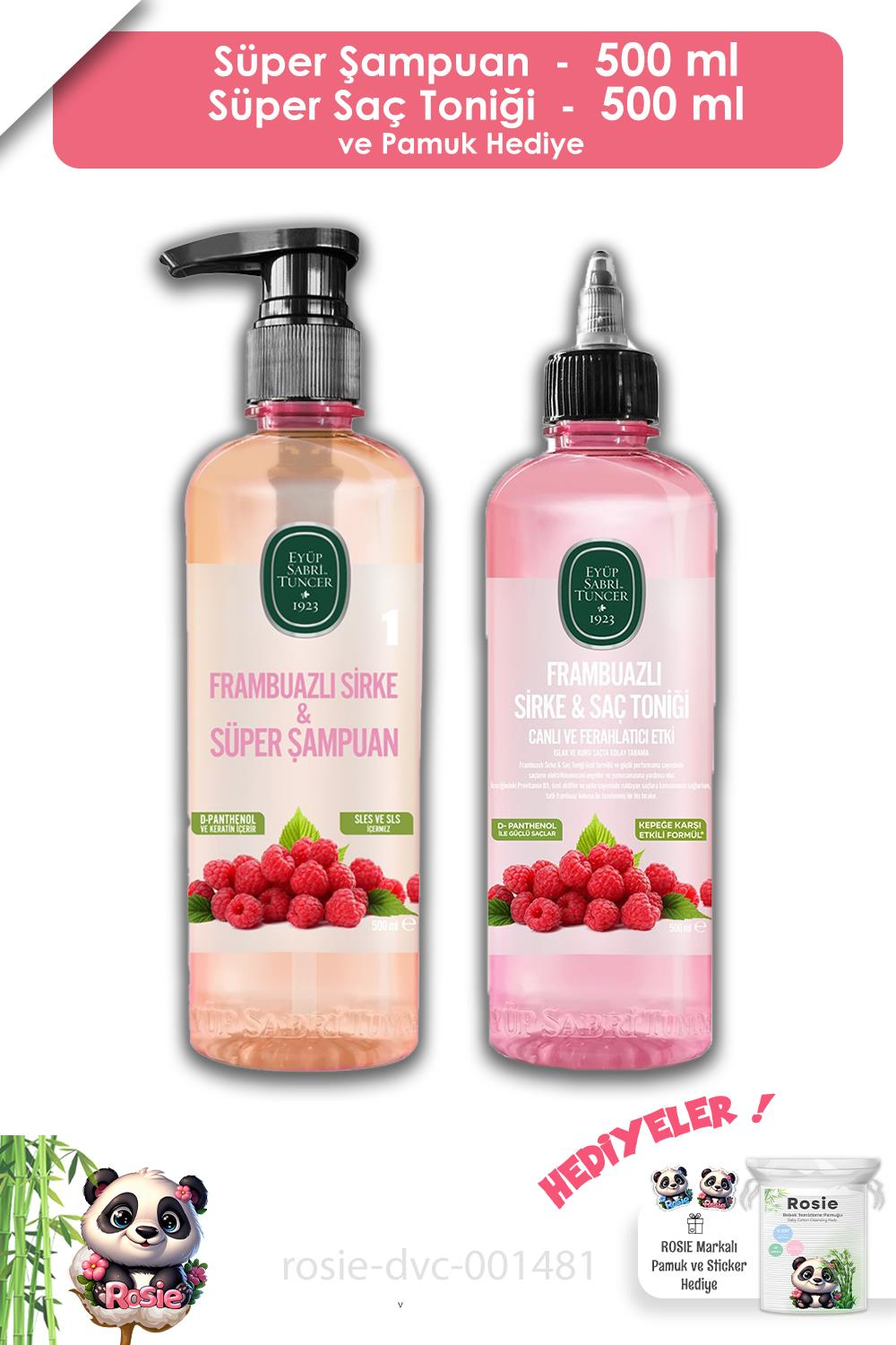 EST Frambuazlı Saç Bakım Şampuanı 500 ml, Saç Toniği 500 ml ve ROSIE