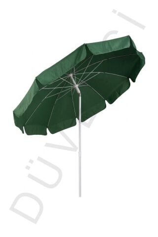Yeşil Plaj Şemsiyesi 200 cm çap /10 telli, Polyester Kumaş