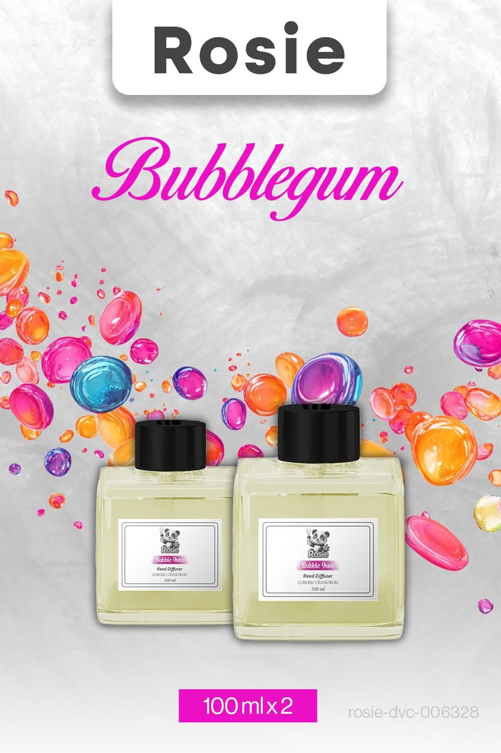 2 Adet Bubblegum (sakız) Rosie Çubuklu Oda Kokusu 100 ml